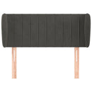 sengegavl med kanter 93x23x78/88 cm fløjl mørkegrå