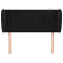 sengegavl med kanter 93x23x78/88 cm fløjl sort