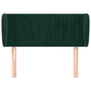 sengegavl med kanter 93x23x78/88 cm fløjl mørkegrøn
