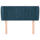 sengegavl med kanter 93x23x78/88 cm fløjl mørkeblå