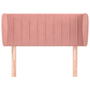 sengegavl med kanter 93x23x78/88 cm fløjl lyserød