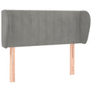 sengegavl med kanter 103x23x78/88cm fløjl lysegrå