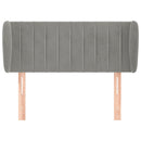 sengegavl med kanter 103x23x78/88cm fløjl lysegrå