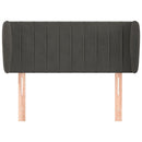 sengegavl med kanter 103x23x78/88 cm fløjl mørkegrå