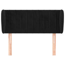 sengegavl med kanter 103x23x78/88 cm fløjl sort