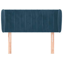 sengegavl med kanter 103x23x78/88 cm fløjl mørkeblå