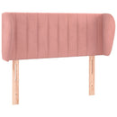 sengegavl med kanter 103x23x78/88 cm fløjl lyserød