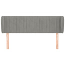 sengegavl med kanter 147x23x78/88cm fløjl lysegrå