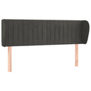 sengegavl med kanter 147x23x78/88 cm fløjl mørkegrå