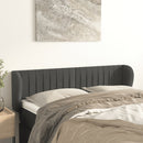 sengegavl med kanter 147x23x78/88 cm fløjl mørkegrå