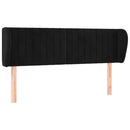sengegavl med kanter 147x23x78/88 cm fløjl sort