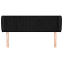 sengegavl med kanter 147x23x78/88 cm fløjl sort