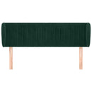 sengegavl med kanter 147x23x78/88 cm fløjl mørkegrøn