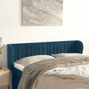 sengegavl med kanter 147x23x78/88 cm fløjl mørkeblå