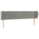 sengegavl med kanter 163x23x78/88cm fløjl lysegrå