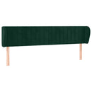 sengegavl med kanter 163x23x78/88 cm fløjl mørkegrøn
