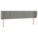 sengegavl med kanter 183x23x78/88cm fløjl lysegrå