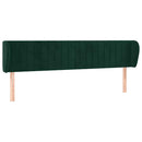 sengegavl med kanter 183x23x78/88 cm fløjl mørkegrøn