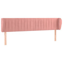 sengegavl med kanter 183x23x78/88 cm fløjl lyserød