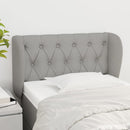 sengegavl med kanter 83x23x78/88 cm stof lysegrå