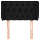 sengegavl med kanter 83x23x78/88 cm stof sort