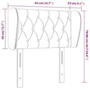 sengegavl med kanter 83x23x78/88 cm stof sort