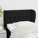 sengegavl med kanter 83x23x78/88 cm stof sort