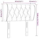 sengegavl med kanter 83x23x78/88 cm stof gråbrun