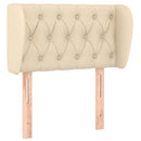 sengegavl med kanter 83x23x78/88 cm stof cremefarvet