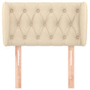 sengegavl med kanter 83x23x78/88 cm stof cremefarvet