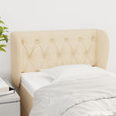 sengegavl med kanter 83x23x78/88 cm stof cremefarvet