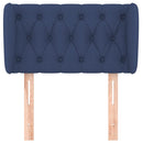 sengegavl med kanter 83x23x78/88 cm stof blå