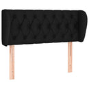 sengegavl med kanter 93x23x78/88 cm stof sort