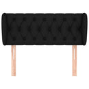 sengegavl med kanter 93x23x78/88 cm stof sort
