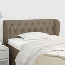 sengegavl med kanter 93x23x78/88 cm stof gråbrun