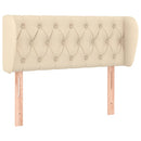 sengegavl med kanter 93x23x78/88 cm stof cremefarvet