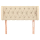 sengegavl med kanter 93x23x78/88 cm stof cremefarvet