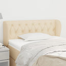 sengegavl med kanter 93x23x78/88 cm stof cremefarvet
