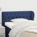 sengegavl med kanter 93x23x78/88 cm stof blå