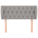 sengegavl med kanter 103x23x78/88cm stof lysegrå