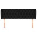 sengegavl med kanter 147x23x78/88 cm stof sort