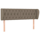 sengegavl med kanter 147x23x78/88 cm stof gråbrun
