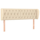 sengegavl med kanter 147x23x78/88 cm stof cremefarvet