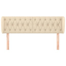 sengegavl med kanter 147x23x78/88 cm stof cremefarvet