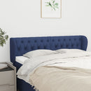 sengegavl med kanter 147x23x78/88 cm stof blå