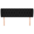sengegavl med kanter 163x23x78/88 cm stof sort