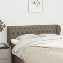 sengegavl med kanter 163x23x78/88 cm stof gråbrun