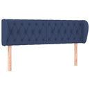 sengegavl med kanter 163x23x78/88 cm stof blå