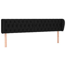 sengegavl med kanter 183x23x78/88 cm stof sort