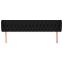 sengegavl med kanter 183x23x78/88 cm stof sort